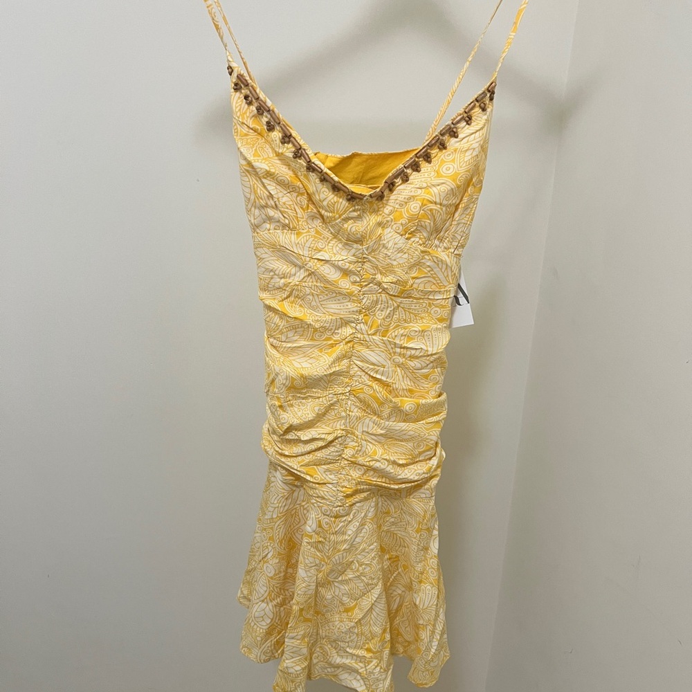 Zara Yellow Patterned Dress